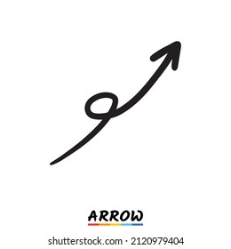 Hand drawn arrow, Vector, Illustration.