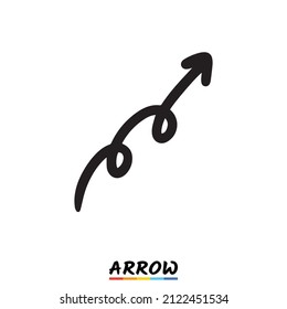 Hand drawn arrow, Vector, Illustration.