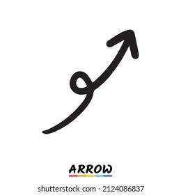Hand drawn arrow, Vector, Illustration.