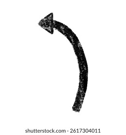 Hand drawn arrow vector illustration. Thick arrow with rough textured texture.