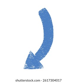 Hand drawn arrow vector illustration. Thick arrow with rough textured texture.