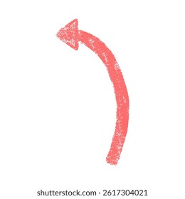 Hand drawn arrow vector illustration. Thick arrow with rough textured texture.