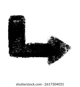 Hand drawn arrow vector illustration. Thick arrow with rough textured texture.