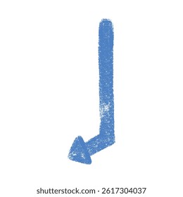 Hand drawn arrow vector illustration. Thick arrow with rough textured texture.