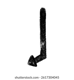Hand drawn arrow vector illustration. Thick arrow with rough textured texture.