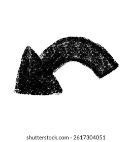 Hand drawn arrow vector illustration. Thick arrow with rough textured texture.