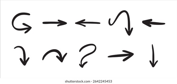 Hand Drawn Arrow Vector Set