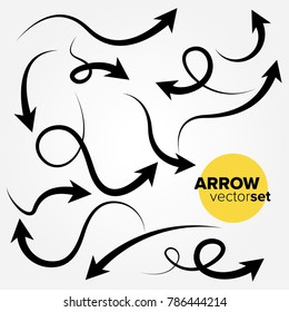 Hand drawn arrow vector set