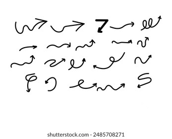 Handgezeichnete Pfeilsymbol-Vektorgrafik.