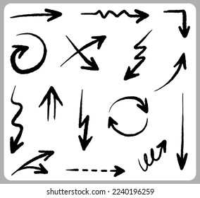 hand drawn arrows. Abstract Doodle Arrows Thin Line Black in many collections in vector illustration