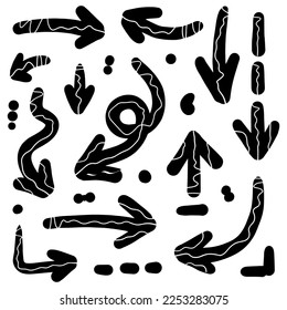 hand drawn arrows. Abstract Doodle Arrows Thin Line Black in many collections in vector illustration