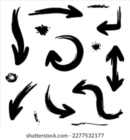 hand drawn arrows. Abstract Doodle Arrows Thin Line Black in many collections in vector illustration