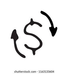 Hand drawn arrows around the dollar icon