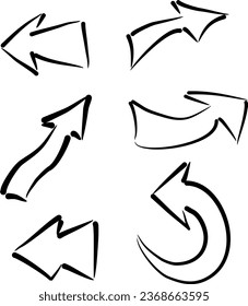 Flechas dibujadas a mano, flecha dibujada