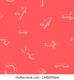 Hand drawn arrows background, seamless pattern. Vector illustration EPS 10