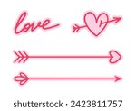 Hand drawn arrows. Black arrows. Cupid's arrow. Vector arrows set. 
Valentines day symbol. Heart icon. Hand drawn doodle. Love sign. Pointers arrows. Archery. Direction signs. Arrow with feather.