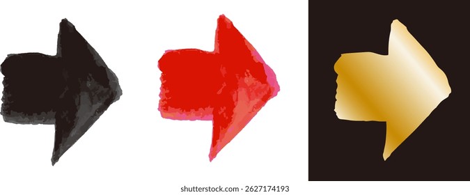 Hand drawn arrows. Brush strokes. Doodle style vector illustration. Grunge brush arrows.