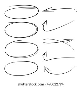 hand drawn arrows and circle markers