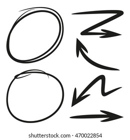 hand drawn arrows and circle markers