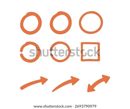 Hand Drawn Arrows and Circles for Emphasis and Highlighting Design