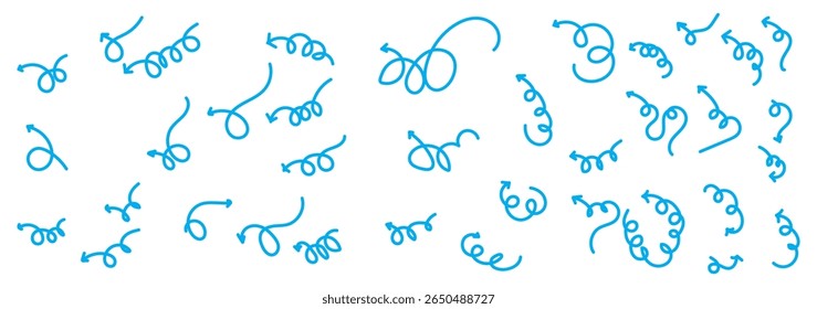 Hand drawn arrows collection Set simple flat arrows isolated on white background. Arrow mark icons and arrow paint. Stock vector. EPS10.