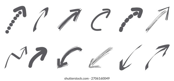 Flechas dibujadas a mano colección Ilustración vectorial