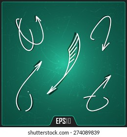 Hand Drawn Arrows Design. Vector Elements. Digital Isolated Creative Arrows Illustration. EPS10
