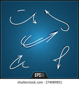 Hand Drawn Arrows Design. Vector Elements. Digital Isolated Creative Arrows Illustration. EPS10
