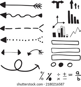 Hand Drawn Arrows Diagrams Symbols Stock Vector (Royalty Free ...