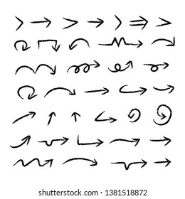 Hand drawn arrows, doodle arrow vector set collection
