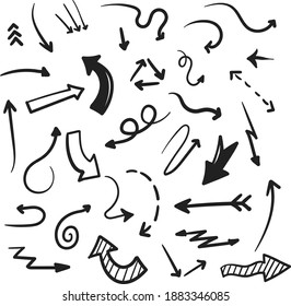 Handgezeichnete Pfeile-Doodle-Sammlung