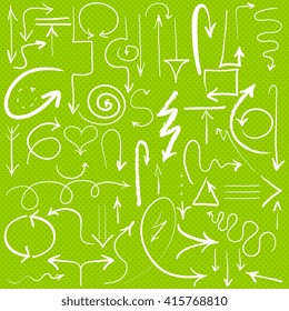 Hand drawn arrows, doodle, vector set