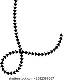 Flechas dibujadas a mano. Dibujado a mano alzada diferentes líneas curvas, remolinos y flechas. Línea de flecha curva. Doodle, estilo sketch. Ilustración vectorial aislada.