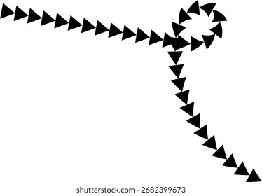 Hand drawn arrows. Hand drawn freehand different curved lines, swirls arrows. Curved arrow line. Doodle, sketch style. Isolated Vector illustration.