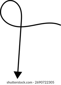 Flechas dibujadas a mano. Dibujado a mano alzada diferentes líneas curvas, remolinos y flechas. Línea de flecha curva. Doodle, estilo sketch. Ilustración vectorial aislada.