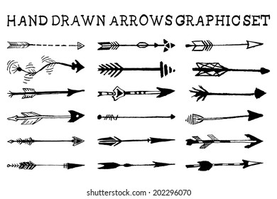 Hand drawn arrows graphic set