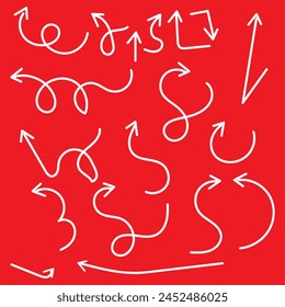 Handgezeichnete Pfeile. Grunge-Textur. Vektorillustration