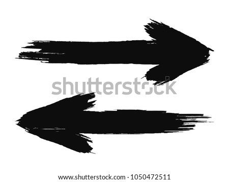 Hand drawn arrows. Grunge texture. vector illustration