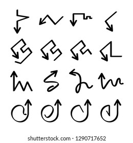 hand drawn arrows icons set