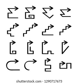 hand drawn arrows icons set