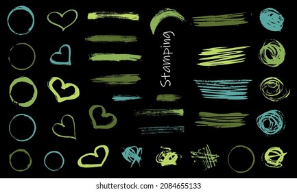 Hand drawn arrows icons set - vector illustration. Vector collection on black background. arrow vertical line set isolated on dark.