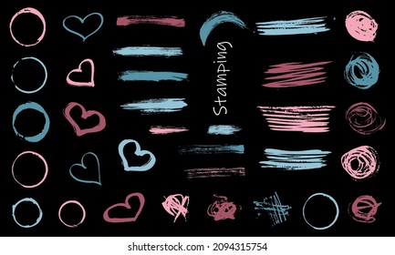 Hand drawn arrows icons set - vector illustration. Created drawings for nails. arrow vertical line set isolated on dark.