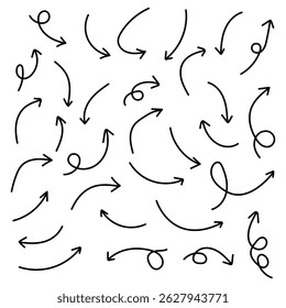 hand drawn Arrows icons Set. Arrows big black icon set. Arrow icons symbol design. Arrow flat vector collection