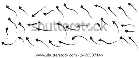 Hand drawn Arrows icons Set. arrow icon with various directions. Doodle vector illustration. isolated on a white background