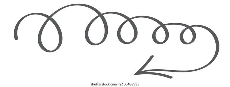 Hand drawn arrows icons vector design. Swirls arrows doodle lines icon set