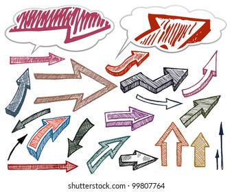 Hand drawn arrows illustration set