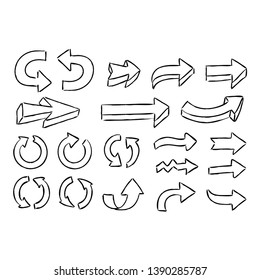 Hand drawn arrows, infographics doodle elements.
