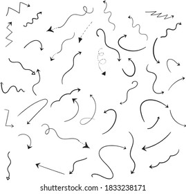flechas dibujadas a mano aisladas en fondo blanco.