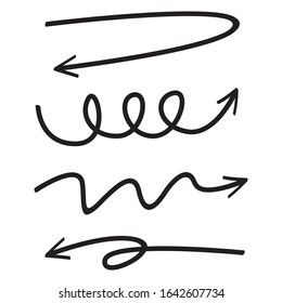 hand drawn arrows line vector set