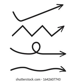 hand drawn arrows line vector set